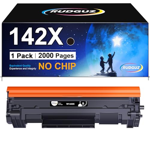 RUDGUZ 142X W1420X 142A W1420A Toner Kompatibel für HP 142A Toner 142X W1420X W1420A für HP Laserjet MFP M140w Toner M110 M110w M139 M140, 2000 Seiten (Schwarz, 1er-Pack, Ohne Chip) von RUDGUZ