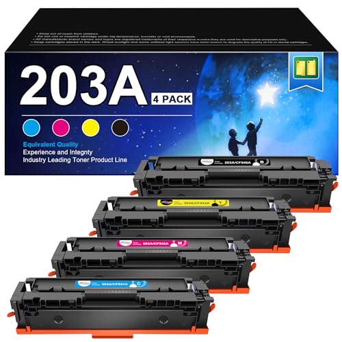 RUDGUZ 203A Toner Kompatibel für HP 203A 203X CF540X CF540A für HP M281fdw Toner für HP Color Laserjet Pro M254dw M254nw M281fdn M280nw M281cdw M254dn (Schwarz Cyan Gelb Magenta, 4er-Pack) von RUDGUZ