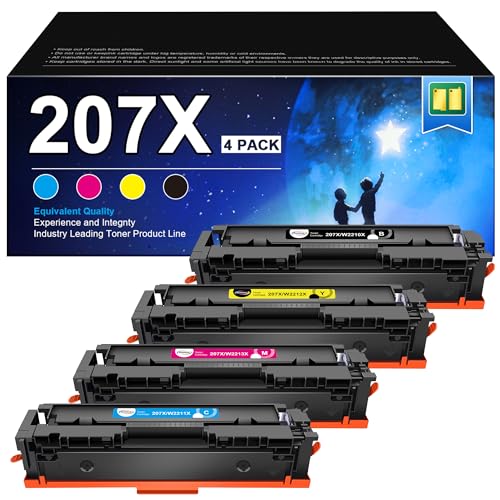 RUDGUZ 207X Toner Kompatibel für HP 207X 207A W2210X W2211X W2212X W2213X für HP Color Laserjet Pro MFP M283fdw M255dw M282nw M283fdn M255nw (Schwarz Cyan Gelb Magenta, 4er-Pack) von ‎RUDGUZ