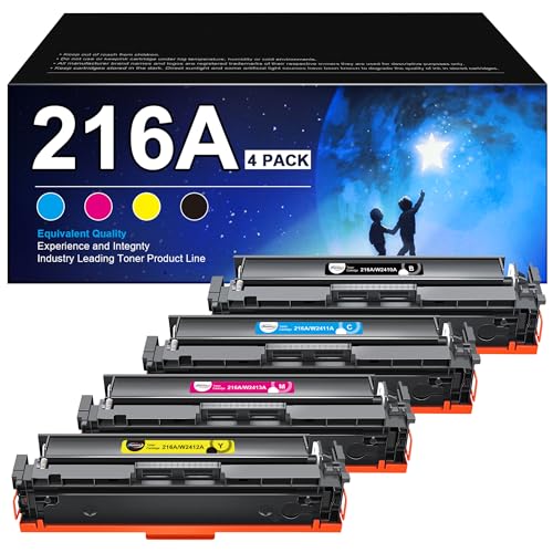 RUDGUZ 216A Toner Set Kompatibel für HP 216A W2410A W2411A W2412A W2413A für HP Color Laserjet Pro MFP M183fw Toner M182n M183fdw M182 M182nw M155 M155a M155dw (Schwarz Cyan Gelb Magenta, 4er-Pack) von RUDGUZ