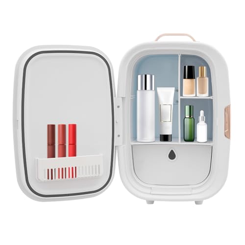 RUETERY Kosmetik Kühlschrank 12 Liter, Hautpflege Kühlschrank mit Kühl-/Heizfunktion, Geräuscharm Make-up-Kühlschrank für Autos Büro Schlafzimmer Schlafsäle. von RUETERY