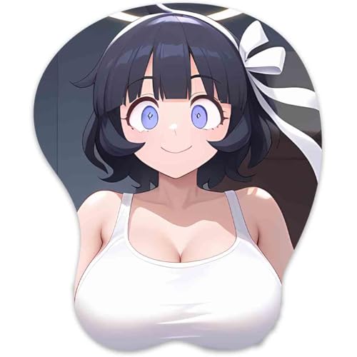 3D Mauspad mit Silikon Brüste Mousepad mit Handauflage. Anti Rutsch Anime Manga Maus Pad Handgelenkauflage für Büro (Azazel) von RUFSMAAN