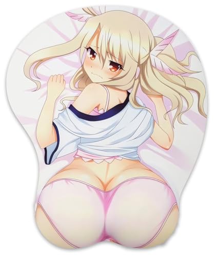 3D Mauspad mit Silikon Brüste Mousepad mit Handauflage. Anti Rutsch Anime Manga Maus Pad Handgelenkauflage für Büro Spiel von RUFSMAAN