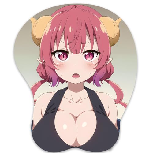 3D Mauspad mit Silikon Brüste Mousepad mit Handauflage. Anti Rutsch Anime Manga Maus Pad Handgelenkauflage für Büro Spiel von RUFSMAAN