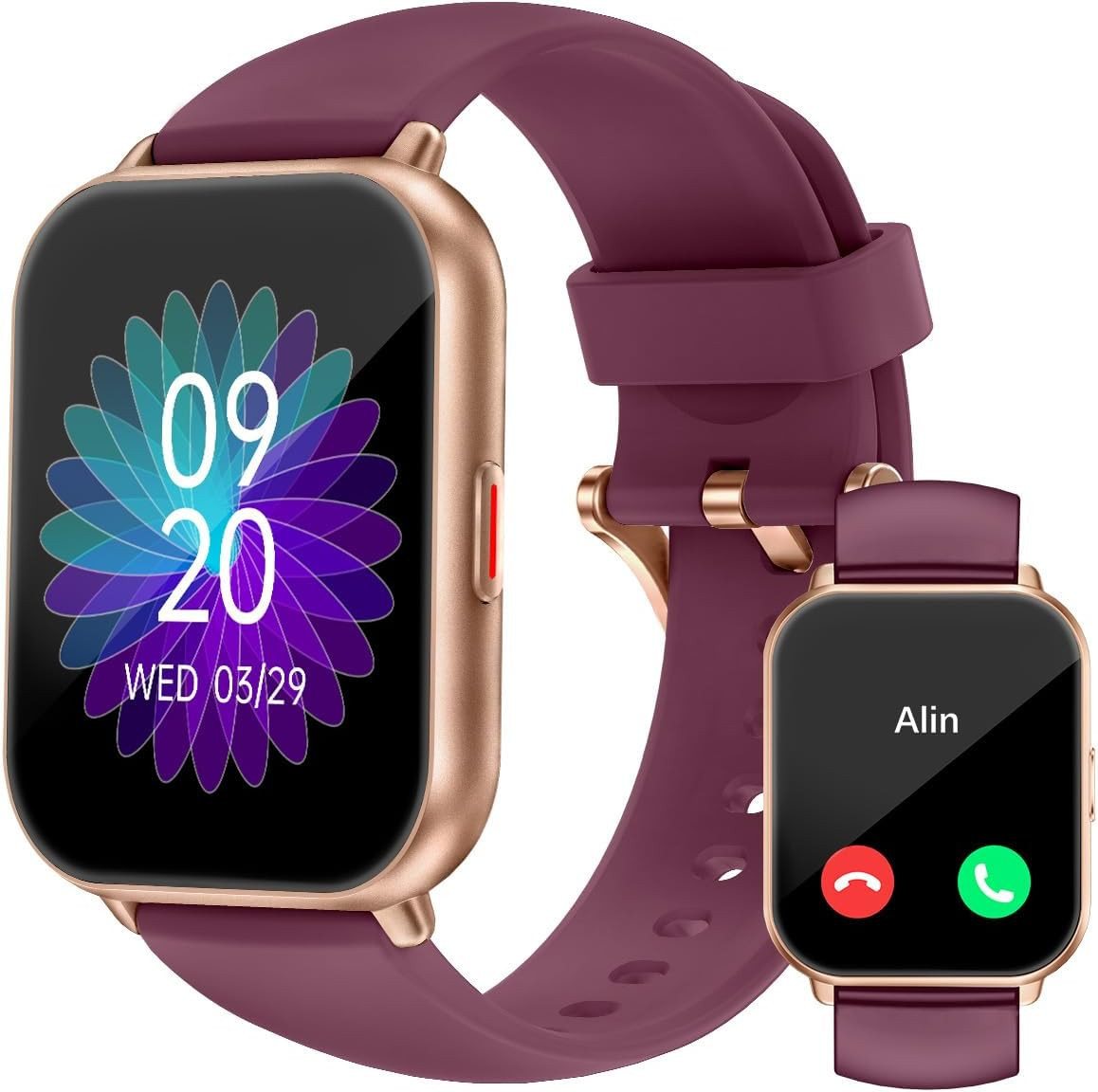 RUIMEN H1 Smartwatch (4.7 cm, Android iOS), Bluetooth Uhr mit Anruffunktion Fitness Tracking 110 Sportmodi IP68 von RUIMEN