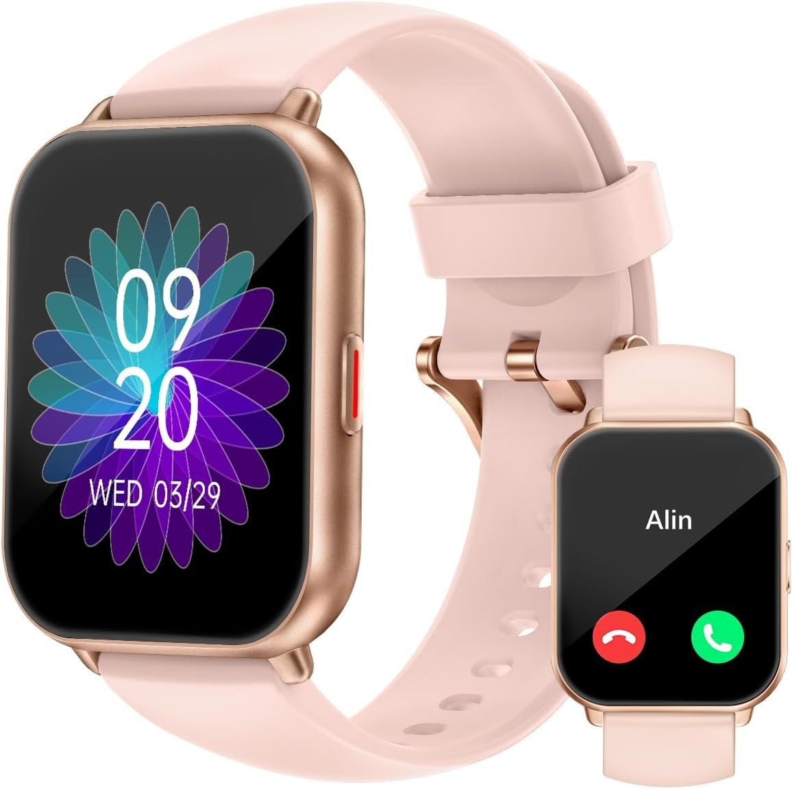 RUIMEN H1 Smartwatch (4.7 cm, Android iOS), Telefonfunktion Fitness Tracker 110 Sportmodi Gesundheitsmonitoring von RUIMEN