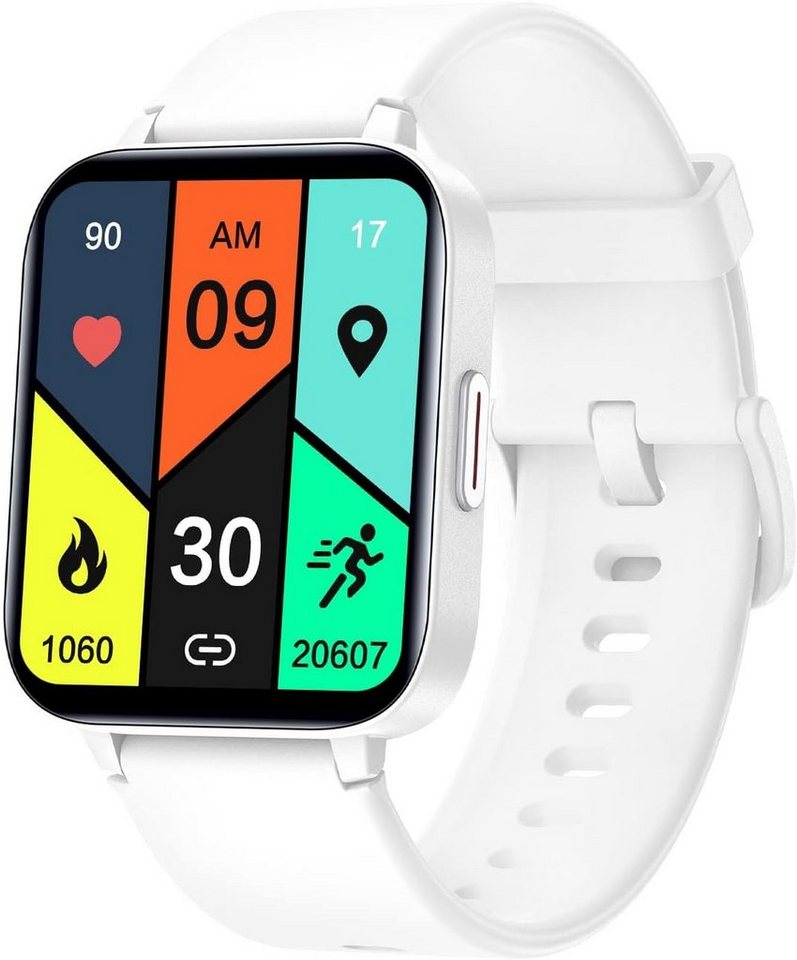 RUIMEN Smartwatch (1,69 Zoll, Android iOS), 1.69 Zoll HD Touchscreen Smartwatch IP68 Wasserdicht von RUIMEN