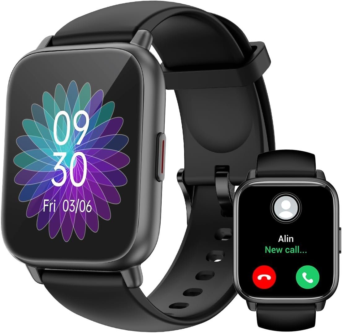 RUIMEN Smartwatch (1,69 Zoll, Android iOS), HD-Touch-Smartwatch mit Telefonfunktion und Gesundheitsüberwachung von RUIMEN