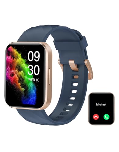 RUIMEN Smartwatch Damen Herren mit Telefonfunktion Fitnessuhr Schrittzähler Uhr mit Pulsmesser SpO2 Messung Schlafüberwachung Nachrichten Multi Trainingsmodi Smart Watch Wasserdicht Für Android iOS von RUIMEN