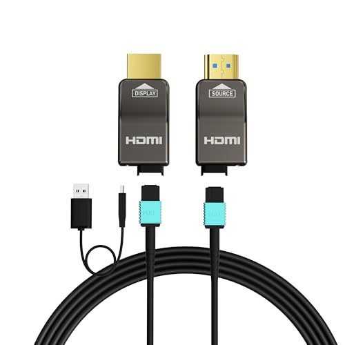 RUIPRO 8K Abnehmbares HDMI 2.1 Kabel aus reiner Glasfaser gepanzert 6M, Ultra High Speed 48 Gbit/s, unterstützt 8K@60Hz 4K@120Hz, dynamisches HDR, eARC, kompatibel mit PS5/Xbox/HDTV/Blu-ray/Monitor RUIPRO 8K Abnehmbares HDMI 2.1 Kabel aus reiner Glasfaser gepanzert 6M, Ultra High Speed 48 Gbit/s, unterstützt 8K@60Hz 4K@120Hz, dynamisches HDR, eARC, kompatibel mit PS5/Xbox/HDTV/Blu-ray/Monitor von RUIPRO