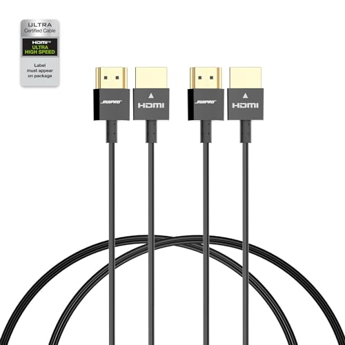 RUIPRO Zertifiziertes kurzes HDMI-Kabel, ultradünnes 8K HDMI 2.1-Kabel, 91 cm, 2 Stück, Ultra High Speed 48 Gbit/s, unterstützt 8K@60Hz 4K @ 120Hz, Dynamic HDR, eARC, kompatibel mit von RUIPRO