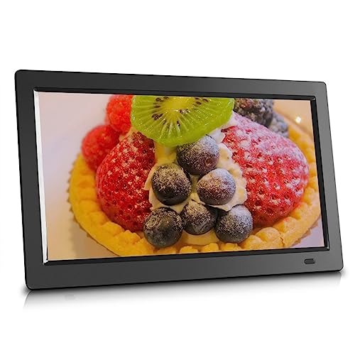 22-Zoll großer digitaler Fotorahmen, 1920 * 1080 IPS Full HD-Bildschirm, unterstützt 32 GB SD-Karte U-Disk, kann an der Wand montiert werden, Bewegungssensor (Color : Black) von RUIRUME