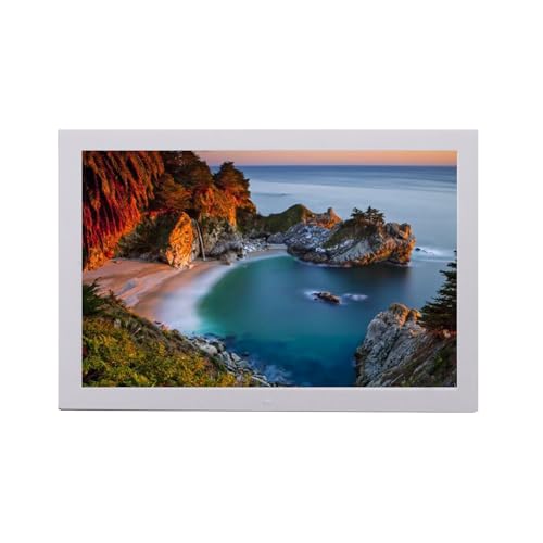 24-Zoll-27-Zoll-32-Zoll-Digital-Fotorahmen kann an der Wand montiert Werden, mit Bewegungssensor IPS-HD-Bildschirm, Vollbild-Fotorahmen mit Fernbedienung (Color : White, Size : 24 inches) von RUIRUME