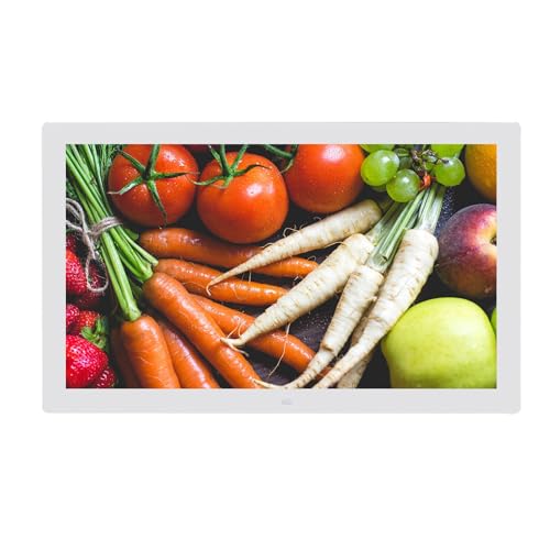 Großer Digitaler Fotorahmen 32-Zoll 1920 * 1080 IPS-Display, Bewegungssensor, Einfache Einrichtung (Color : White) von RUIRUME