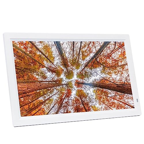 Großer digitaler Bilderrahmen 32 Zoll 1920 * 1080 IPS-Display, Bewegungssensor, 1080P Bester digitaler Bilderrahmen for Verschenken (Color : White) von RUIRUME