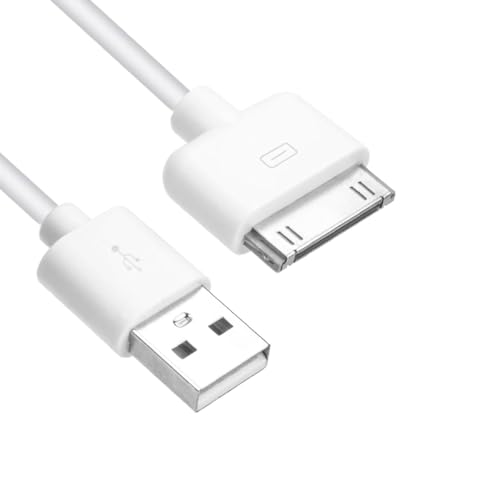 RUITEXUN USB auf 30-poliges Kabel, USB Typ A Stecker auf 30-poligen Dock-Stecker, Synchronisations- und Ladekabel für iPhone 4 4S, iPad 1 2 3, iPod Nano, iPod Touch (weiß) von RUITEXUN