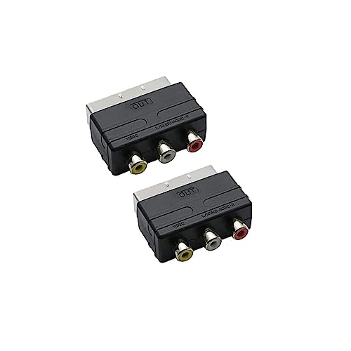 RUITROLIKER Scart Adapter Converter AV Stecker Switcher 3RCA für PS4 TV DVD 2PCS RUITROLIKER Scart Adapter Converter AV Stecker Switcher 3RCA für PS4 TV DVD 2PCS von RUITROLIKER