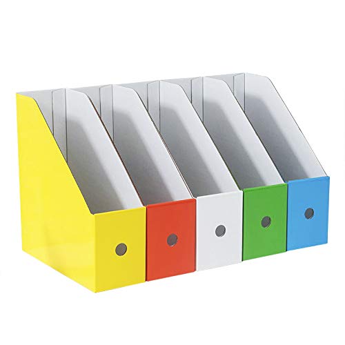 Archiv-Stehsammler Recyceltem Karton Zeitschriftenbox System Stehordner Aktenhalter Bürobedarf Zeitschriftenhalter Datei Organizer für Home Office Schreibtisch Speicherorganisator 5er Pack von RUIXIA