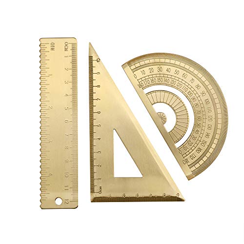 Messing mathematische Geometrie Set Retro Metall Wellenlineal und Dreiecks-Lineal Geometrie Standard Winkelmesser Dreieckskala Mathematik-Kit Student Supplies Büro Winkelmessung Zubehör Messing mathematische Geometrie Set Retro Metall Wellenlineal und Dreiecks-Lineal Geometrie Standard Winkelmesser Dreieckskala Mathematik-Kit Student Supplies Büro Winkelmessung Zubehör von RUIXIA