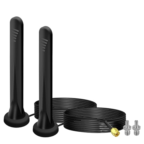 2PCS 5G LTE Antenne Signalverstärker Omnidirektionale Netzwerkantenne SMA TS9 Stecker 15dbi Magnetfuß Antenne mit 3M Kabel,für 3G/4G/5G/GSM/GPRS Router IoT-Gateway Smart Home von RUIZHI