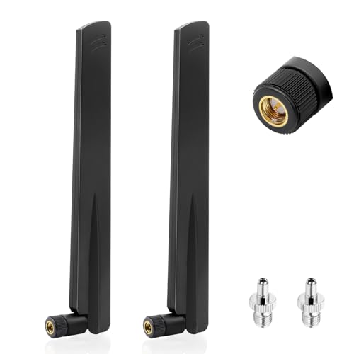 2PCS WLAN Antenne Dualband 2,4 GHz 5 GHz 5,8 GHz 18dBi MIMO RP-SMA/ TS9 Stecker Antenne für WLAN-Router, PC-Desktop, USB-Adapter,PCI-E-Karten,Sicherheits-IP-Kamera, FPV-Kameramonitor et von RUIZHI