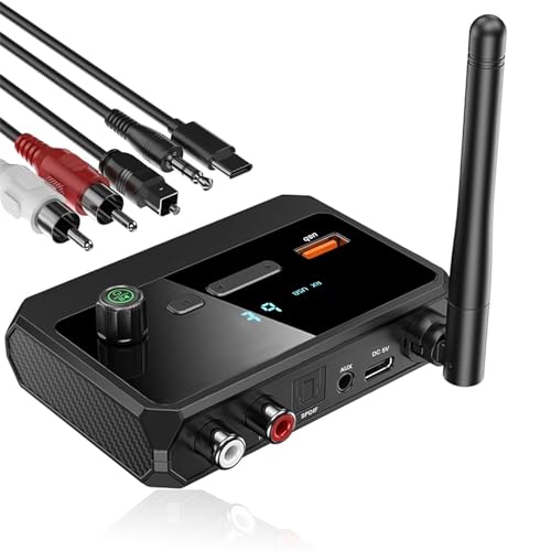 Bluetooth 5.3 Adapter Empfänger,Wireless Audio Empfänger unterstützt optisches RCA AUX 3,5 mm Klinke für Stereoanlage Lautsprecher Mp3 Play und Verstärker von RUIZHI