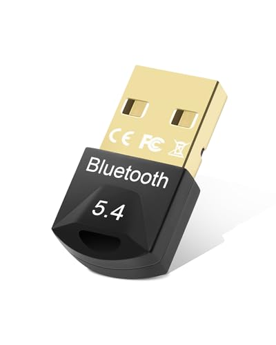 Bluetooth USB, 5.4 USB Dongle Adapter, Wireless USB Adapter, Bluetooth Adapter Dongle, Bluetooth Stick, Low Latency, Plug & Play, mit Windows 7/10/8.1/11,High-Gain (Schwarz) von RUIZHI