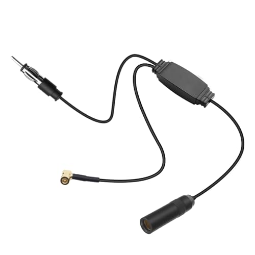 DAB Antenne Auto, 12V Auto FM/AM/DAB+ Antenne Radio Signalverstärker, DAB+ Antenne Splitter SMB Adapter DIN Stecker für Auto Radio JVC Pioneer Sony Kenwood Alpine von RUIZHI