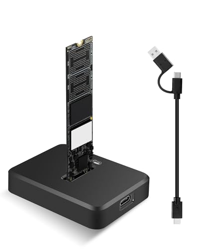 Dockingstationen für Festplatten - Dual-Protokoll-Dockingstation M.2 NVME 10Gbps | SATA 5Gbps, USB 3.1 Gen2 Anschluss für M-Key | B+M Key, Festplatten Dockingstation für 2230 2242 2260 2280 SSD von RUIZHI