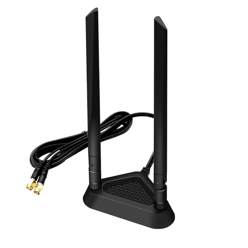 Dualband Wifi Antenne 8 dBi 2,4 GHz 5 GHz 5,8 GHz RPSMAAdapter WLAN Antenne SMA-Stecker Antennemit Magnetfuß Innenantenne Kompatibel mit WLAN-Überwachungskamerakarte WLAN PCI Wireless Router Bluetooth von RUIZHI