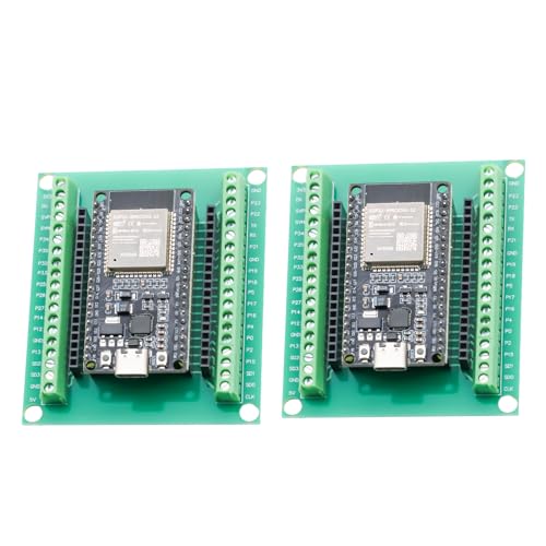 ESP32 Type-C Stecker CP2102 Entwicklungsboard + ESP32 WiFi Bluetooth 2-in-1 Erweiterungsplatine 38Pin 2 Stück ESP32 Kombination 2.4GHz Dual Mode WiFi Bluetooth Dual Cores Mikrocontroller Prozessor von RUIZHI