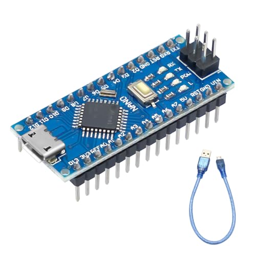 Nano-V3 Board mit 328PB 5V 16MHz Mini USB CH340 Chip Micro Schnittstelle Fertig Verlötete Version mit USB Kabel Inklusive für IDE von RUIZHI