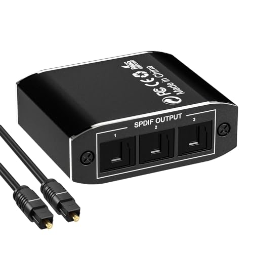 Optischer Splitter, SPDIF Toslink Splitter, 1x3 Digital Audio Verteiler,mit Optical Cable Unterstützt LPCM 2.0, DTS, Dolby - AC3,kompatibel mit PS3 DVD HDTV STB Optischer Splitter, SPDIF Toslink Splitter, 1x3 Digital Audio Verteiler,mit Optical Cable Unterstützt LPCM 2.0, DTS, Dolby - AC3,kompatibel mit PS3 DVD HDTV STB von RUIZHI