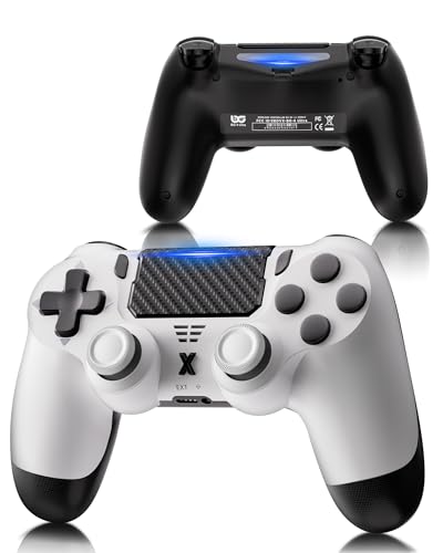 RUIZHI 1 Stück PS4 Controller Wireless - Playstation 4 Controller kompatibel mit Pro/Slim/PC, Gamepad-Joystick mit Turbo/Zurück-Taste/Dual-Vibration/6-Achsen-Gyro Sensor/Touchpanel, weiß RUIZHI 1 Stück PS4 Controller Wireless - Playstation 4 Controller kompatibel mit Pro/Slim/PC, Gamepad-Joystick mit Turbo/Zurück-Taste/Dual-Vibration/6-Achsen-Gyro Sensor/Touchpanel, weiß von RUIZHI