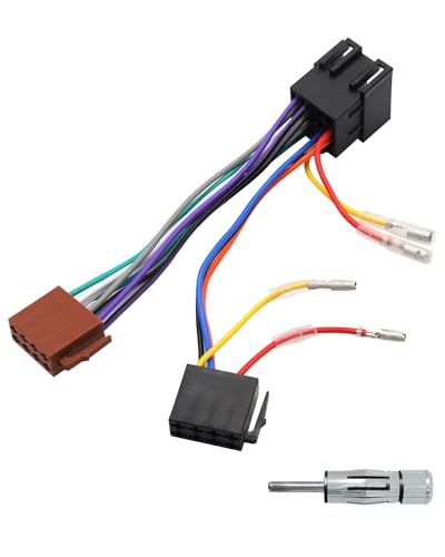 RUIZHI Autoradio Radioadapter Set, Universal Radioadapter, Antennenadapter DIN ISO Klemme 15 + 30 steckbar Verlängerung Radio Adapter Stecker, ISO Adapter Auto (A196) von RUIZHI