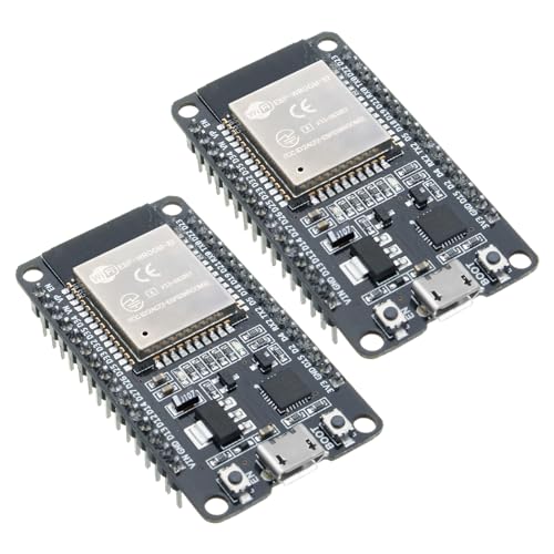 RUIZHI ESP32 ESP32 Mini Entwicklungsboard 2 Stücke ESP32S Modul 2,4 GHz Dual Core WLAN WiFi Bluetooth 2-in-1 Micro Stecker Mikrocontroller ESP-WROOM-32 Chip CP2102 für Arduino von RUIZHI