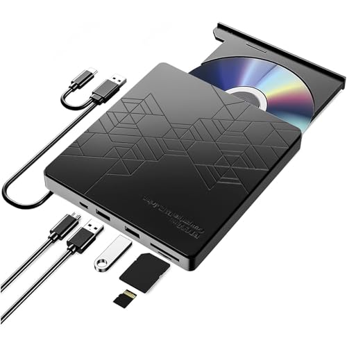 RUIZHI External DVD Drive,Externe DVD CD Laufwerk USB 3.0 Type-C DVD/CD+/-RW Brenner Drive mit USB Port & SD TF Slot,für Windows XP / 2003 / Vista /7/8.1/10,Linux,Mac OS System RUIZHI External DVD Drive,Externe DVD CD Laufwerk USB 3.0 Type-C DVD/CD+/-RW Brenner Drive mit USB Port & SD TF Slot,für Windows XP / 2003 / Vista /7/8.1/10,Linux,Mac OS System von RUIZHI