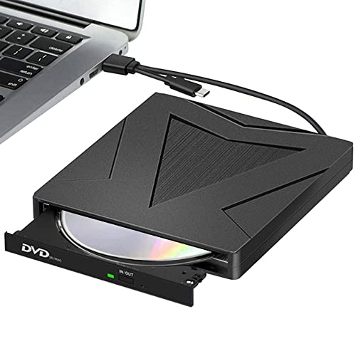 RUIZHI Externes DVD CD Laufwerk, USB 3.0 & Type-C Tragbar CD DVD +/- RW Brenner Extern Player Drive für PC Laptop Desktop MacBook, Kompatibel mit Windows /7/8/10/11/XP/Linux/MacOS von RUIZHI