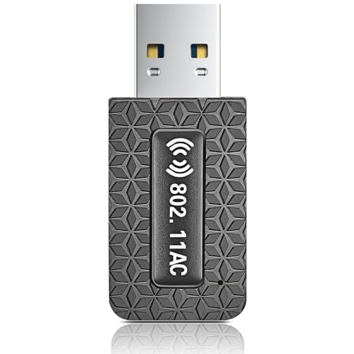 RUIZHI USB WLAN Stick, 1300Mbit/s Dual Band WiFi Stick (bis zu 867Mbps 5,8GHz / 400Mbps 2,4GHz), USB3.0 für PC/Desktop/Laptop, Kompatibel mit Windows XP/11/10/8.1/8/7/, Mac OS (Gemusterte) von RUIZHI