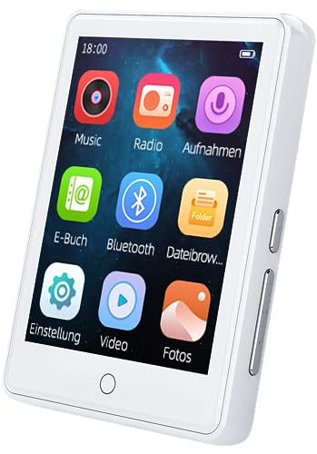 32GB MP3 Player Bluetooth 5.3 mit 2.8 Zoll Voller Touchscreen, Eingebauter Lautsprecher，Verlustfreier HiFi-Musikplayer, mit UKW-Radio, Aufnahme,E-Book, Wecker，Unterstützung bis zu 128 GB von RUIZU