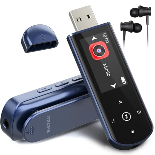 64GB Tragbarer USB MP3 Player mit Bluetooth 5.3, Clip für Sport & Laufen, FM Radio, Voice Recorder, Handy-Dateiübertragung & digitaler Audio-Shuffle von RUIZU