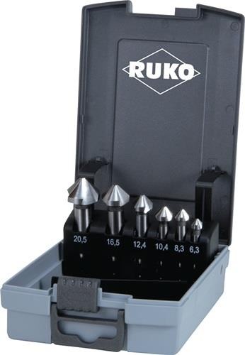 Ruko Kegelsenkersatz DIN 335C 90Grad 6,3-20,5mm HSS-Co 5 6-tlg.Ku.-Kass. Ruko Kegelsenkersatz DIN 335C 90Grad 6,3-20,5mm HSS-Co 5 6-tlg.Ku.-Kass. von RUKO Präzisionswerkzeuge