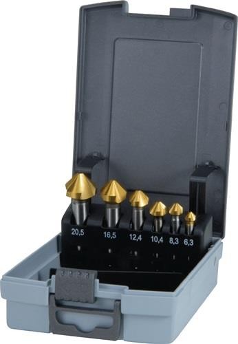 Ruko Kegelsenkersatz DIN 335C 90Grad 6,3-20,5mm HSS TiN 6-tlg.Ku.-Kass. von RUKO Präzisionswerkzeuge