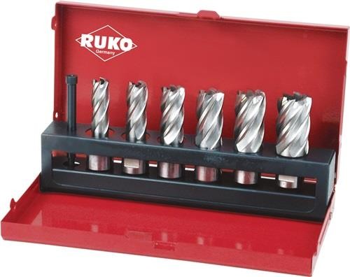 Ruko Kernbohrersatz 7tlg.D.12-14-16-18-20-22mm HSS Blank Schnitt-T.30mm Weldon Ruko Kernbohrersatz 7tlg.D.12-14-16-18-20-22mm HSS Blank Schnitt-T.30mm Weldon von RUKO Präzisionswerkzeuge
