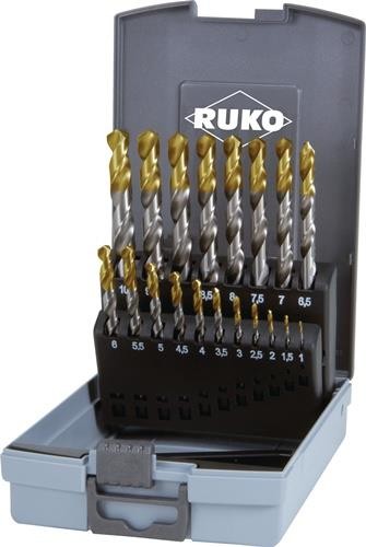 Ruko Spiralbohrersatz D338 TypN D.1-10x0,5mm HSS TiN-Kopfbeschichtet Ruko Spiralbohrersatz D338 TypN D.1-10x0,5mm HSS TiN-Kopfbeschichtet von RUKO Präzisionswerkzeuge