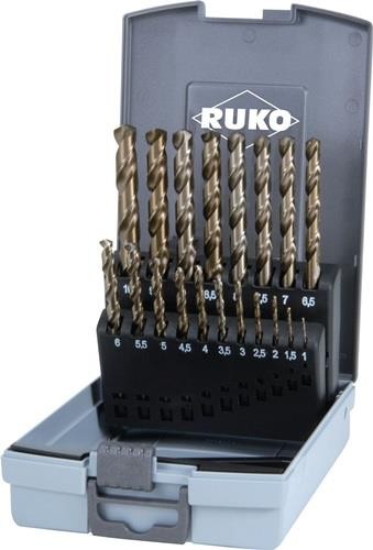 Ruko Spiralbohrersatz DIN 338 Typ VA D.1-10x0,5mm HSS-Co5 Gold 215214RO Ruko Spiralbohrersatz DIN 338 Typ VA D.1-10x0,5mm HSS-Co5 Gold 215214RO von RUKO Präzisionswerkzeuge