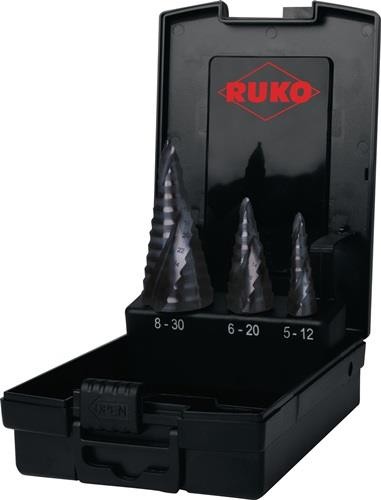 Ruko Stufenbohrersatz ULTIMATECUT D.5-12/6-20/8-30mm HSS Spiralnut 101626PRO Ruko Stufenbohrersatz ULTIMATECUT D.5-12/6-20/8-30mm HSS Spiralnut 101626PRO von RUKO Präzisionswerkzeuge