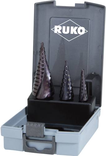 RUKO 101026FRO Stufenbohrer-Set 3teilig 4 - 12 mm, 4 - 20 mm, 4 - 30mm HSS 3-Flächenschaft 1 Set von RUKO