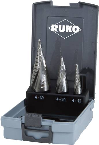 RUKO 101026RO Stufenbohrer-Set 3teilig 4 - 12 mm, 4 - 20 mm, 4 - 30mm HSS 3-Flächenschaft 1 Set von RUKO