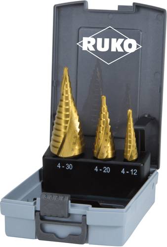 RUKO 101026TRO Stufenbohrer-Set 3teilig 4 - 12 mm, 4 - 20 mm, 4 - 30mm HSS 3-Flächenschaft 1 Set von RUKO